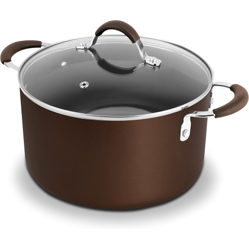 NutriChefKitchen Dutch Oven Pot with Lid - Non-Stick High-Qualified Kitchen Cookware with See-Through Tempered Glass Lids,5 Quart
