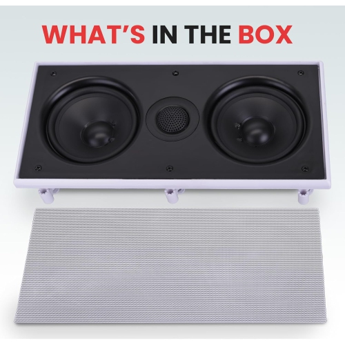 Pyle Ceiling Wall Mount Enclosed Speaker - 300 Watt Stereo In-wall / In-ceiling Flush Mounted Sound Speaker System W/ Dual 5.25" Long Throw Woofers,