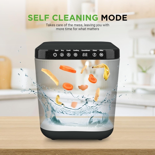 Nutrichef 3L Electric Kitchen Composter - Compost’s Organic Material & Food Scraps | Countertop Automatic Compost Bin | Dry, Crush, & Cooling