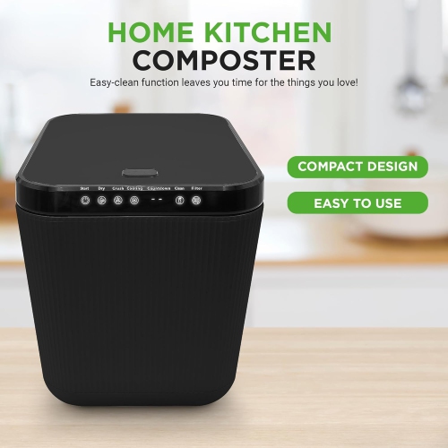 Nutrichef 3L Electric Kitchen Composter - Compost’s Organic Material & Food Scraps | Countertop Automatic Compost Bin | Dry, Crush, & Cooling