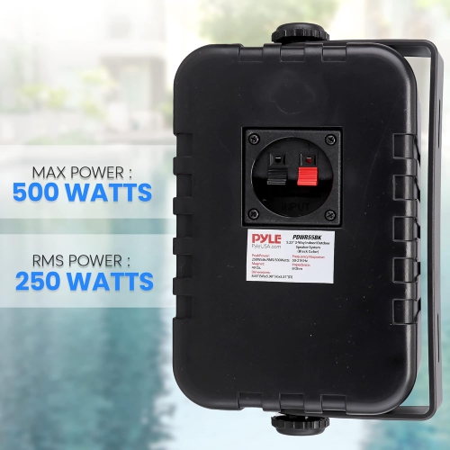 PyleUsa Indoor Outdoor Speakers Pair - 500 Watt Dual Waterproof 5.25” 2-Way Full Range Speaker System w/ 1/2” High Compliance Polymer Tweeter -