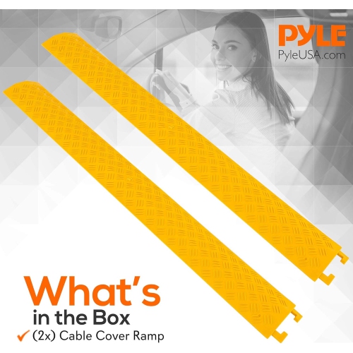 Pyle Durable Cable Ramp Protective Cover - 2,000 lbs Max Heavy Duty Drop Over Hose & Cable Track Protector, Safe in High Walking Traffic Areas