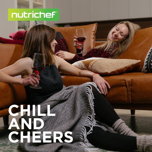 NutriChef PKCWC128 Chilling Refrigerator Cellar-Single-Zone Wine Cooler/Chiller, Digital Touch Button Control with Air Tight Seal, Contains Placement