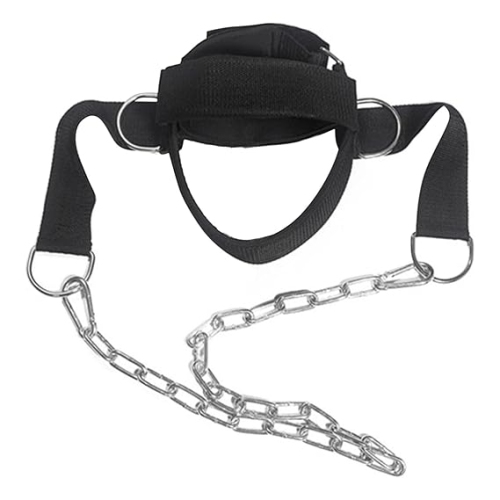 Image 1 of 6.. Neck and Head Exercise Band with Iron Chain for Strength Training & Increased Resistance