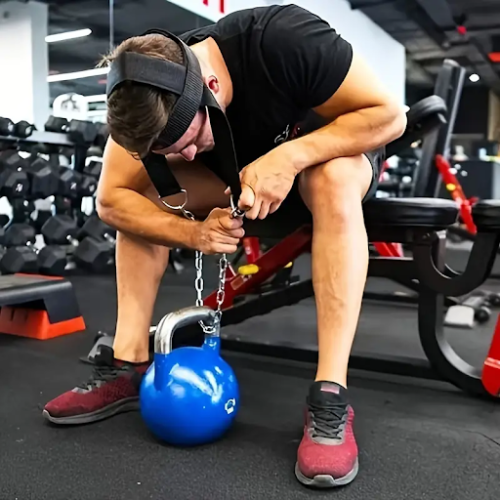 Bande d'exercice pour le cou et la tête avec chaîne en fer pour l'entraînement musculaire et une résistance accrue
