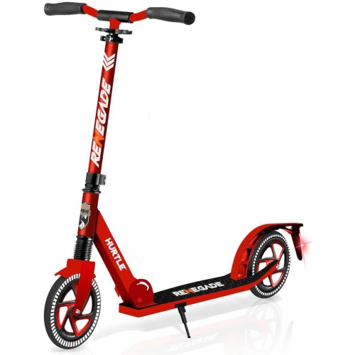 Image 1 de 5.. Trottinettes Renegade de Hurtle pour adolescents adultes – Trottinette à 2 roues pour enfants avec guidon en T réglable – Trottinettes pliantes