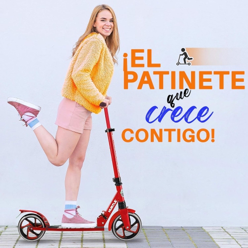 Hurtle Renegade Kick Scooters for Kids Teenagers Adults- 2 Wheel Kids Scooter with Adjustable T-Bar Handlebar - Portable Folding Scooters for Kids