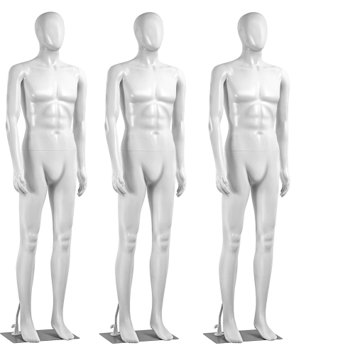 SereneLife 73'' Male Mannequin, Full Body Dress Form with Adjustable Posture, 360° Rotating Head, Flexible Hands & Legs for Easy Positioning, Durable