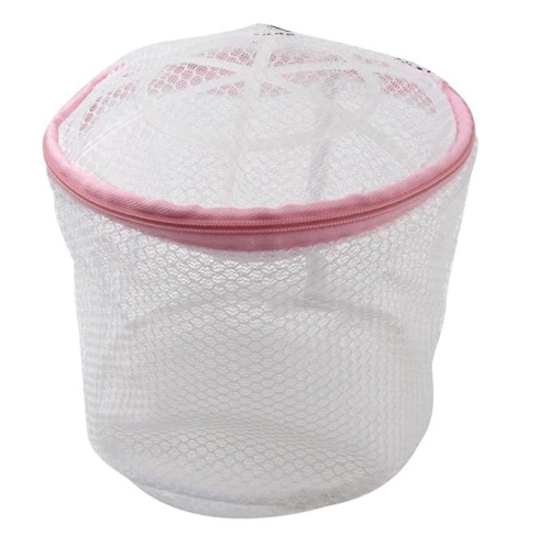 White Mesh Laundry Basket with Plastic Frame for Delicate Items with Rigid Plastic Frame
