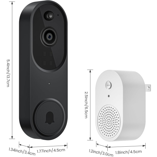 LDAS A2 Video 1080P Doorbell Camera Wireless with Chime, Cloud Storage, Night Vision, 2.4Ghz WiFi, Live Image, 2-Way Audio, Indoor Surveillance,