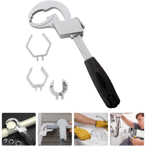 Universal Adjustable Double Ended Wrench, Multifunctional Faucet Wrench for Sink, Pipe Wrenches Set for Plumbing Repair Installation Hand Tools