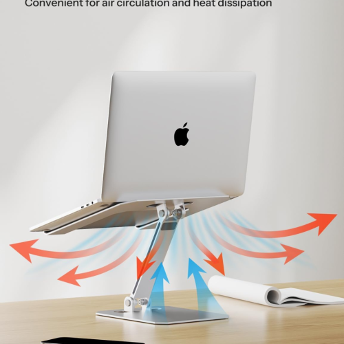 Laptop Stand for Desk, OMOTON Ergonomic Adjustable Computer Stand Aluminum Portable Desktop Laptop Riser Holder for MacBook Air Pro, Dell, HP and All