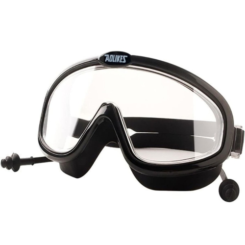 Image 1 de 9.. Lunettes de sécurité - Lunettes de natation antibuée, anti-égratignures pour hommes et femmes - NOIR