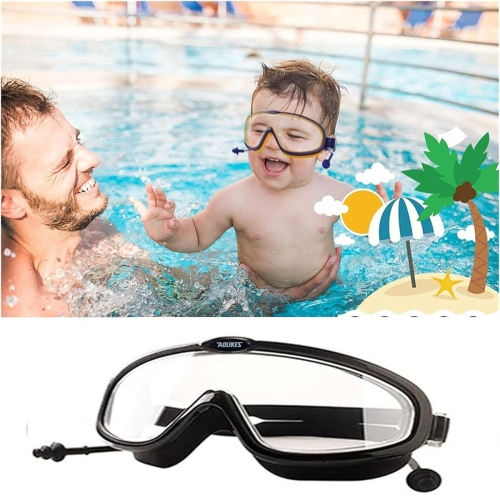 Safety Goggles - Anti-Fog, Anti-Scratch Eye Protection Swimming Goggles for Men & Women - BLACK