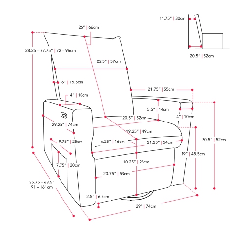 CorLiving Upholstered Pink Boucle Glider Recliner Chair, Modern Recliner Chair for Living Room, Bedroom