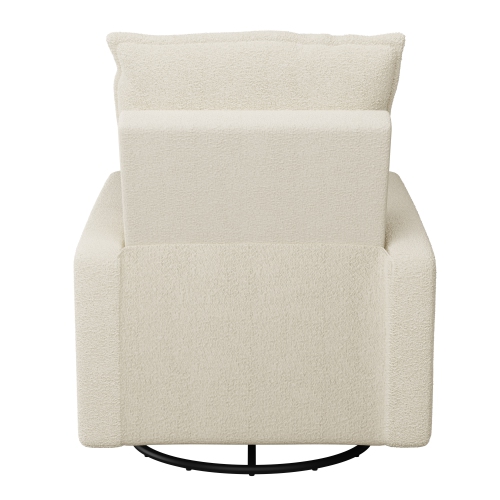 CorLiving Upholstered White Boucle Glider Recliner Chair, Modern Recliner Chair for Living Room, Bedroom