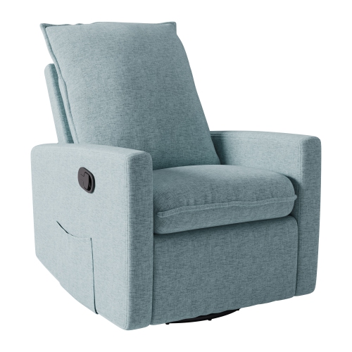 CorLiving Upholstered Light Blue Glider Recliner Chair, Modern Recliner Chair for Living Room, Bedroom