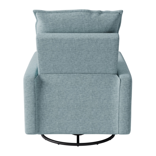 CorLiving Upholstered Light Blue Glider Recliner Chair, Modern Recliner Chair for Living Room, Bedroom