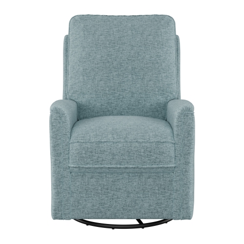 Fauteuil inclinable manuel et pivotant en tissu de Corliving, fauteuil inclinable moderne pour salon, chambre à coucher, bleu pâle