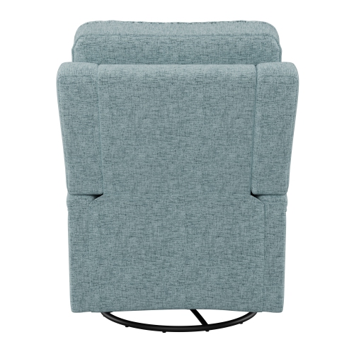 Fauteuil inclinable manuel et pivotant en tissu de Corliving, fauteuil inclinable moderne pour salon, chambre à coucher, bleu pâle