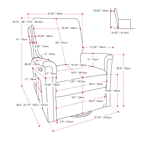 Corliving Upholstered Fabric Swivel Manual Recliner Chair, Modern Recliner Chair for Living Room, Bedroom, White Boucle