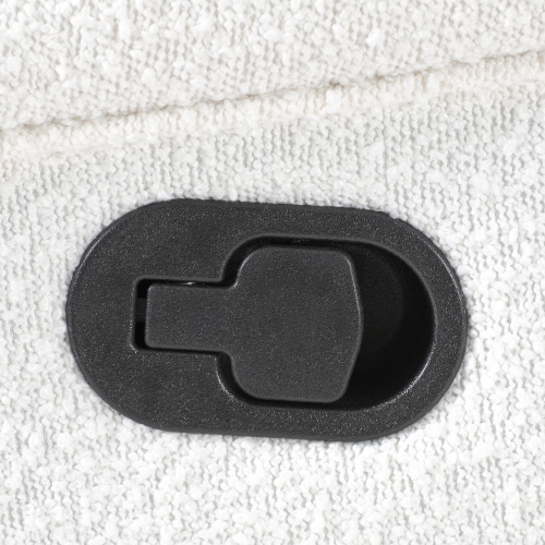 Corliving Upholstered Fabric Swivel Manual Recliner Chair, Modern Recliner Chair for Living Room, Bedroom, White Boucle