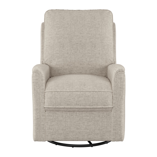 Corliving Upholstered Fabric Swivel Manual Recliner Chair, Modern Recliner Chair for Living Room, Bedroom, Beige