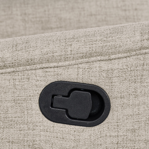 Corliving Upholstered Fabric Swivel Manual Recliner Chair, Modern Recliner Chair for Living Room, Bedroom, Beige