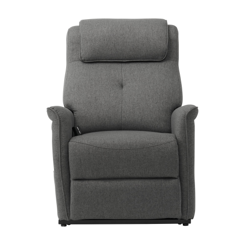 CORLIVING  Upholstered Power Lift Recliner for Elderly, With Remote, Side Pockets for Living Room, Bedroom In Grey