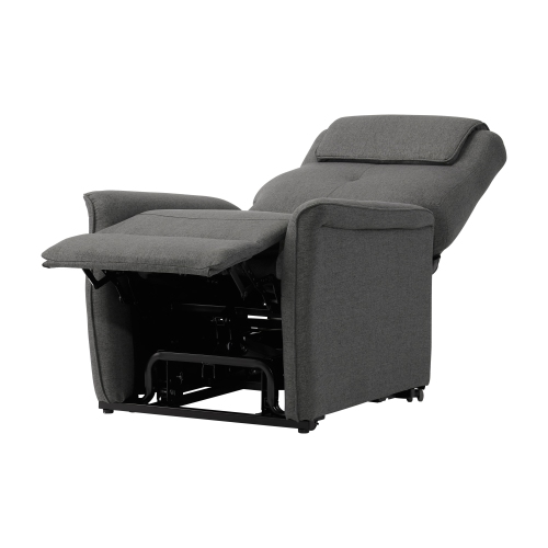Corliving Upholstered Power Lift Recliner for Elderly, with Remote, Side Pockets for Living Room, Bedroom, Grey