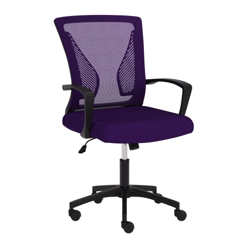 CorLiving Cooper Purple Mesh Back Ergonomic Height Adjustable Task Chair - for Home Office, Tilting, Padded Seat