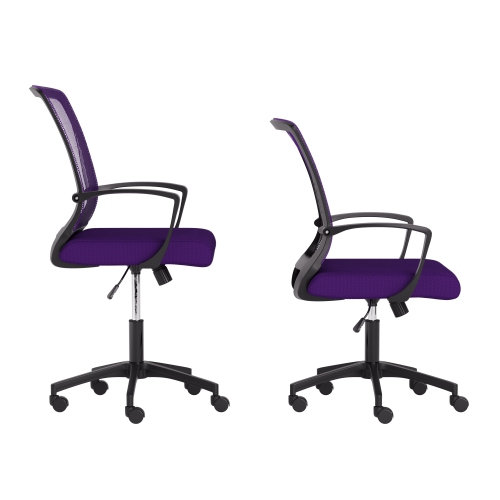 CorLiving Cooper Purple Mesh Back Ergonomic Height Adjustable Task Chair - for Home Office, Tilting, Padded Seat