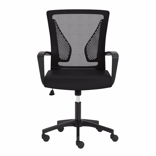 CorLiving Cooper Black Mesh Back Ergonomic Height Adjustable Task Chair - for Home Office, Tilting, Padded Seat