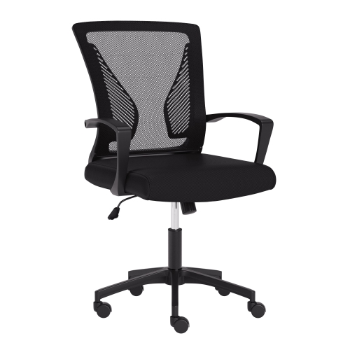 CorLiving Cooper Black Mesh Back Ergonomic Height Adjustable Task Chair - for Home Office, Tilting, Padded Seat