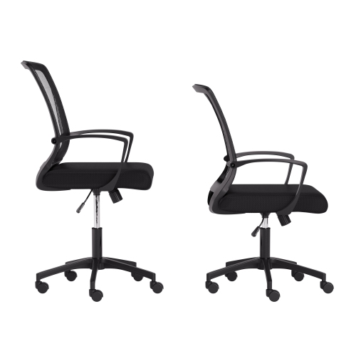 CorLiving Cooper Black Mesh Back Ergonomic Height Adjustable Task Chair - for Home Office, Tilting, Padded Seat
