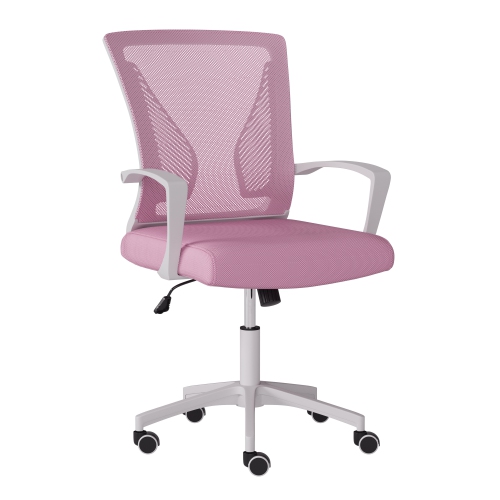 CorLiving Cooper Pink Mesh Back Ergonomic Height Adjustable Task Chair - for Home Office, Tilting, Padded Seat