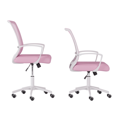 CorLiving Cooper Pink Mesh Back Ergonomic Height Adjustable Task Chair - for Home Office, Tilting, Padded Seat