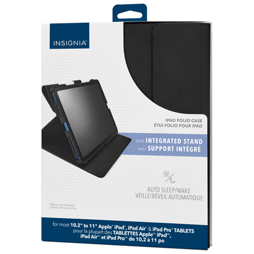 Insignia Folio Case for Most 10.2" to 11" iPad, iPad Air and iPad Pro Models - Black - Only at Best Buy