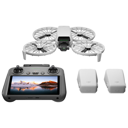 Image 1 of 7.. DJI Flip Quadcopter Drone Fly More Combo with Camera, Extra Batteries & Remote Control w/ Screen - Bilingual