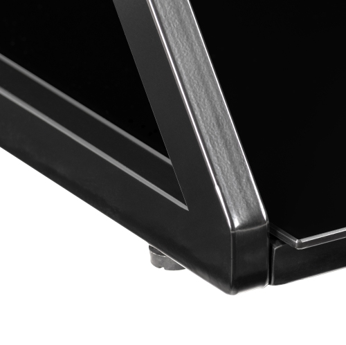 CorLiving TechMount Pro Black Tempered Glass and Metal TV Stand with TV Mount for Most TVs up to 65"