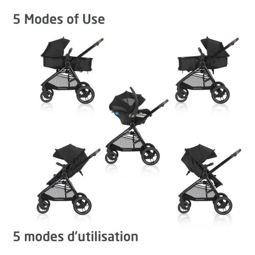 Maxi Cosi Zelia Luxe 5-in-1 Modular Travel System - Basalt Black
