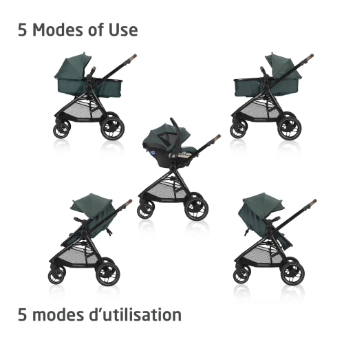 Système de voyage modulaire 5-en-1 Zelia Luxe de Maxi Cosi - Vert essentiel
