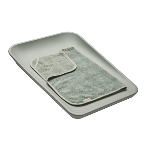 Surmatelas en jersey de coton biologique Leander pour boulanger - Vert sauge