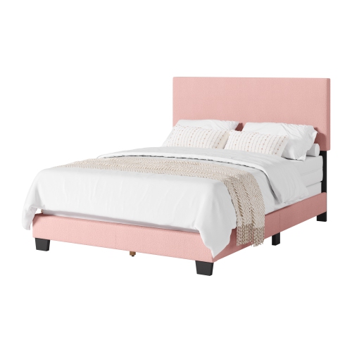 CorLiving Modern Fabric Twin Bed in Pink