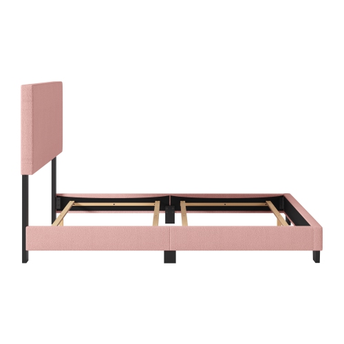 CorLiving Modern Fabric Twin Bed in Pink