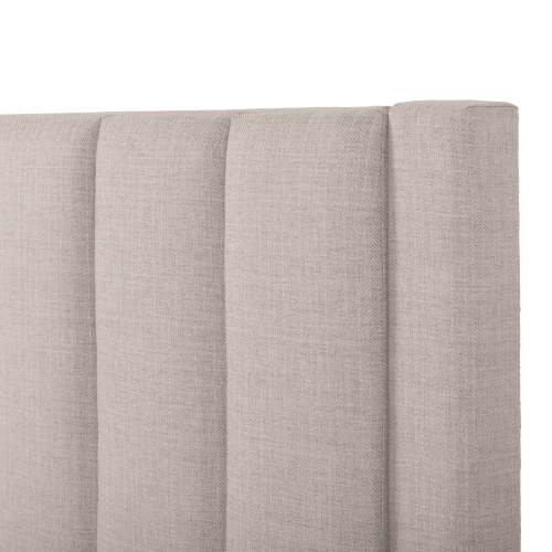 Grand lit plateforme avec rangement capitonné beige Metro Channel de CorLiving