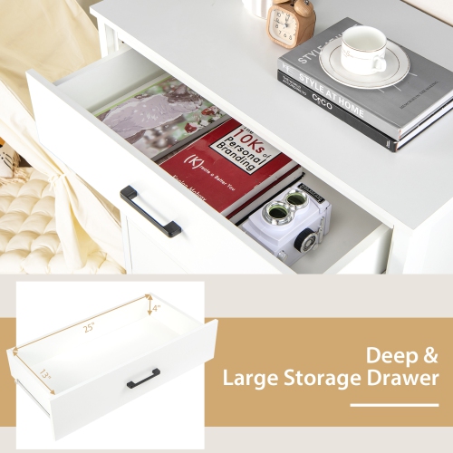 Commode de rangement moderne à 5 tiroirs avec poignées en métal Costway