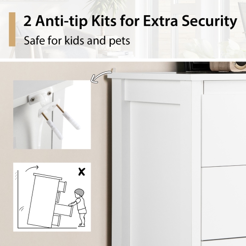 Commode de rangement moderne à 5 tiroirs avec poignées en métal Costway