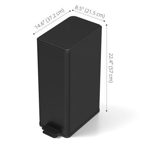 HOMCOM 5.3 Gallon/20 L Garbage Can, Fingerprint-proof Stainless Steel Kitchen Trash Can with Soft-close Lid and Foot Pedal, Slim Garbage Bin for