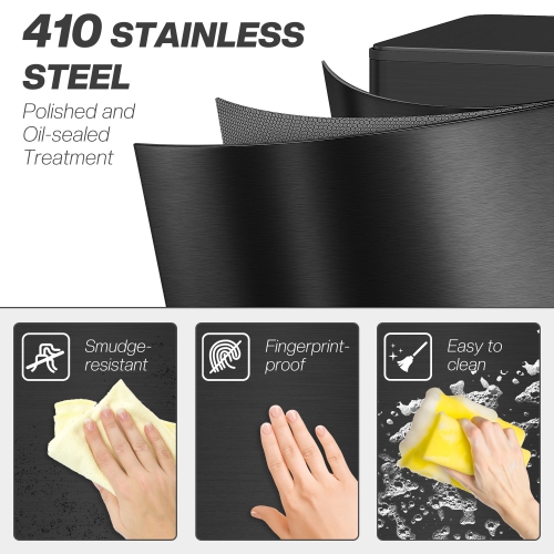 HOMCOM 5.3 Gallon/20 L Garbage Can, Fingerprint-proof Stainless Steel Kitchen Trash Can with Soft-close Lid and Foot Pedal, Slim Garbage Bin for
